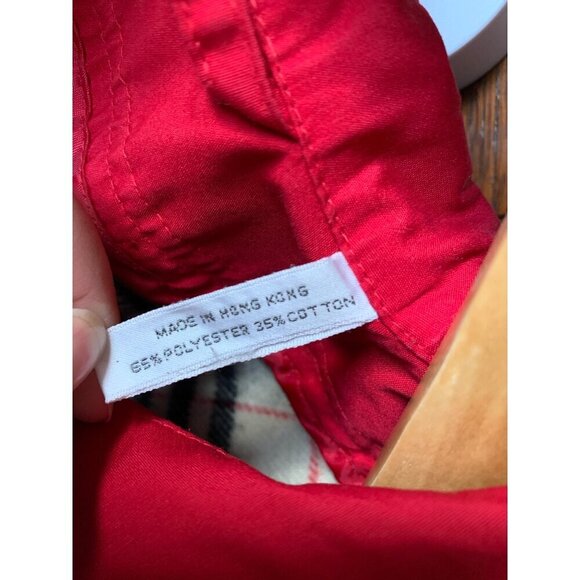 Kristen Blake Womens Black Trench Coat With Red Collar & Plaid Lining XS - Picture 4 of 4